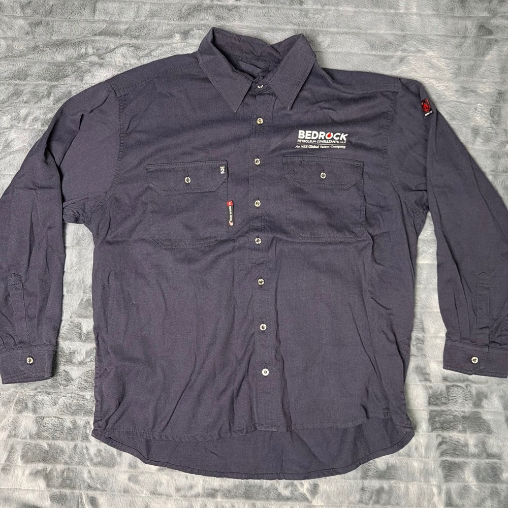 Red Wing Mens FR Flame Resistant Work Shirt Navy 2XL 66321 Bedrock Petroleum